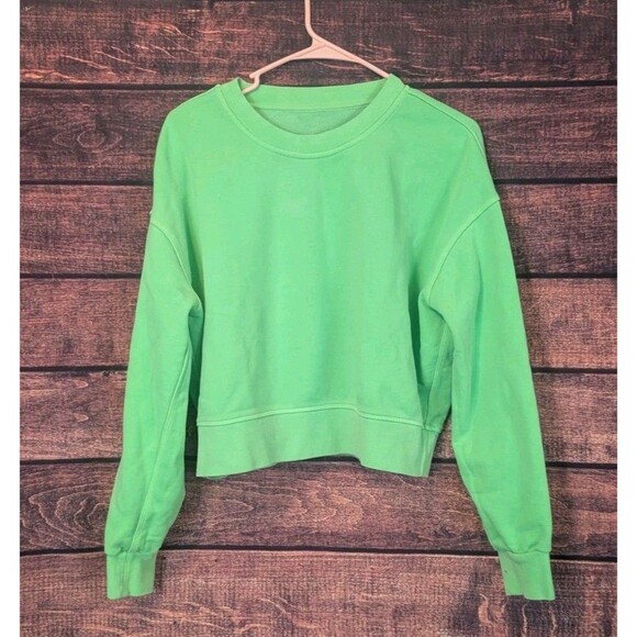 Lululemon Perfectly Oversized Cropped Softstreme Lime Green Sz S/XS(no tag) - Picture 1 of 8